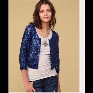 Free People Iridescent Blue Cardigan